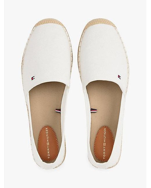 Tommy Hilfiger Canvas Espadrille Met Geborduurde Vlag in het White