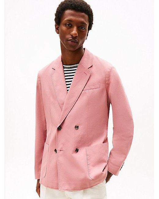 Tommy Hilfiger Smart-Casual Regular Fit Washed Blazer in het Pink voor heren