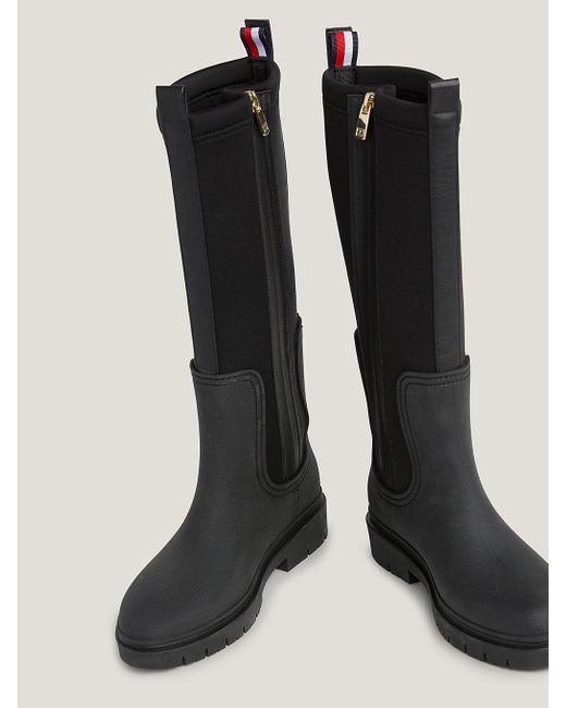 Tommy Hilfiger Essential Long Rain Boots in Black | Lyst UK