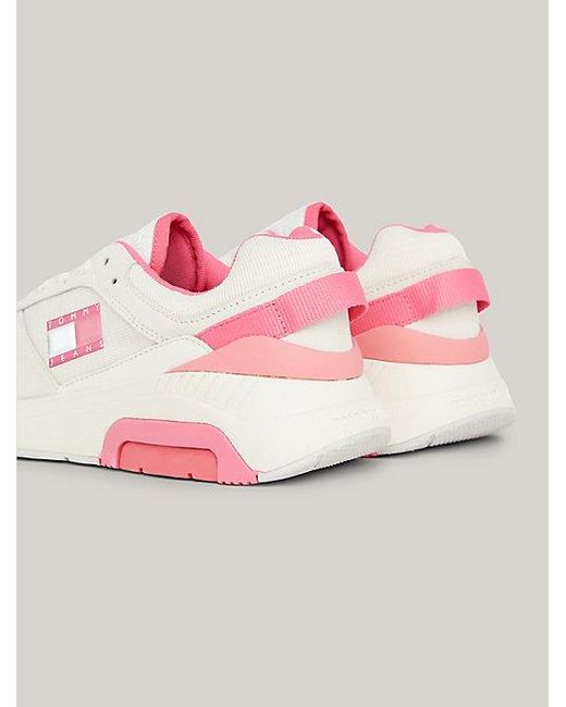 Zapatillas de running con piel a contraste Tommy Hilfiger de color Pink