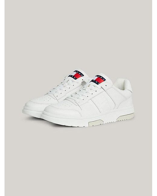 Tommy Hilfiger The Brooklyn Color Block-Sneaker aus Leder in White für Herren