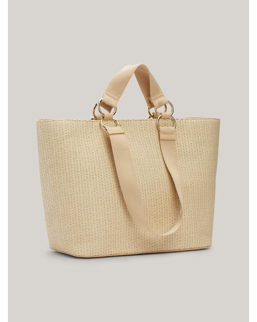 Tommy Hilfiger Natural Th City Small Straw Tote