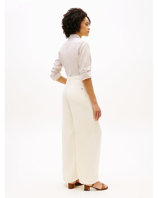 Tommy Hilfiger White 70s High Rise Wide Leg Jeans