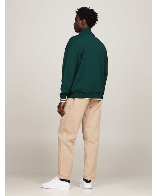 Tommy Hilfiger Green Hilfiger Monotype Half-zip Regular Fit Sweatshirt for men
