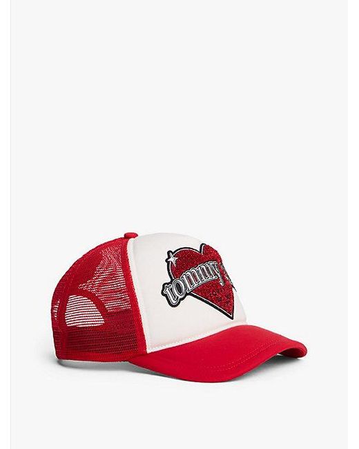 Gorra Trucker Tommy Girl De Malla Con Logo Tommy Hilfiger de color Red