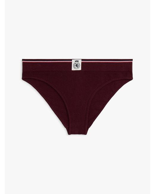 Slip A Coste Con Stemma Th di Tommy Hilfiger in Blue