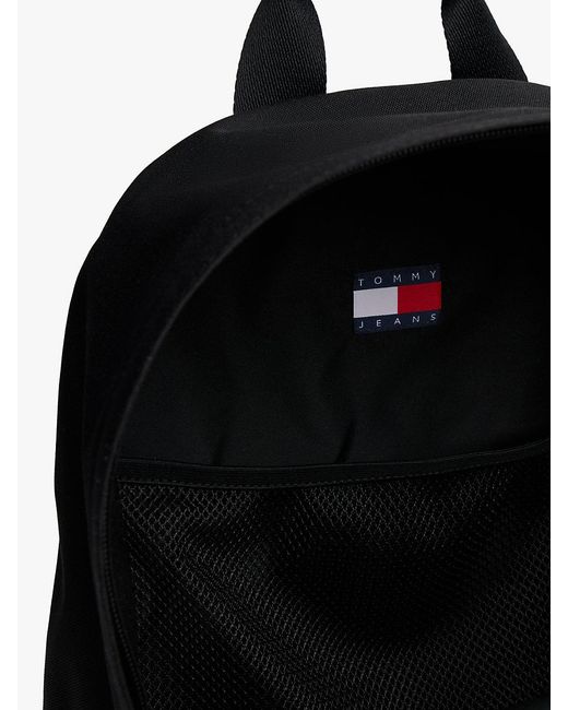 Tommy Hilfiger Black Essential Textile Dome Backpack for men