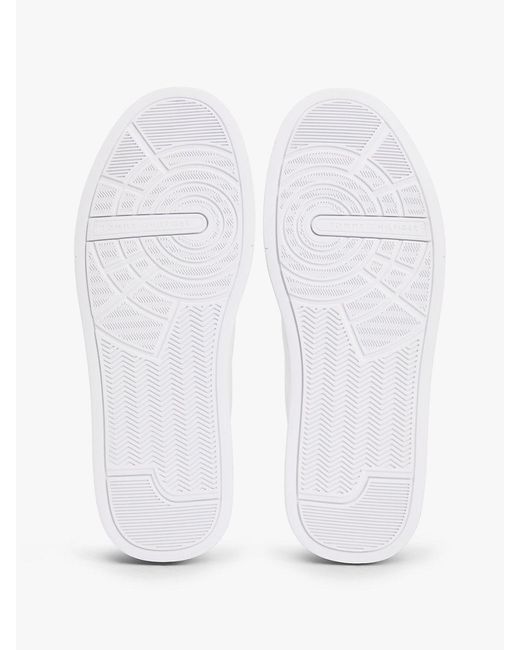 Tommy Hilfiger White Logo Knit Court Trainers for men