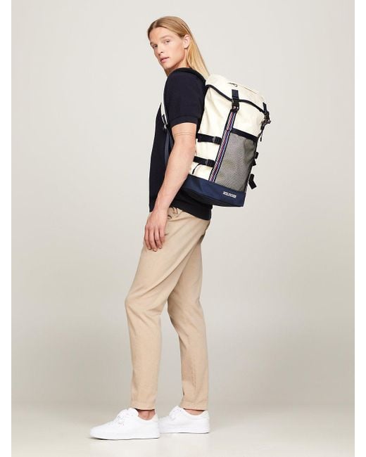 Tommy Hilfiger Blue Hilfiger Monotype Small Flap Backpack for men