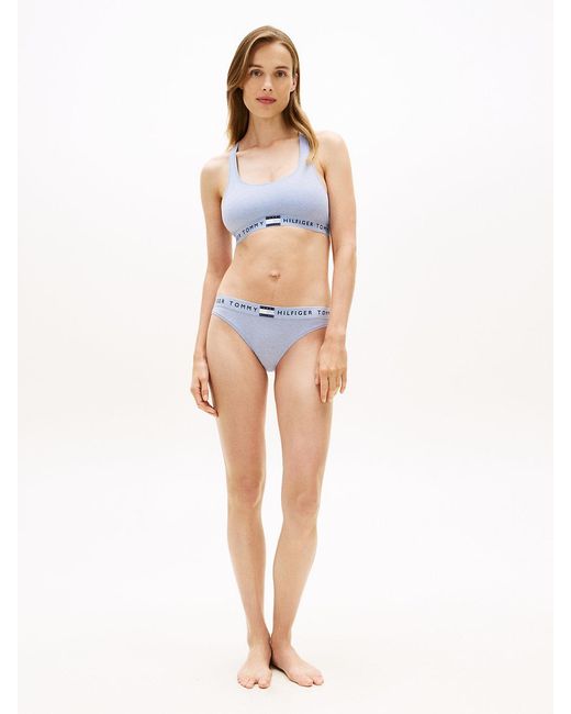 Tommy Hilfiger Blue Heritage Logo Underband Racerback Bralette