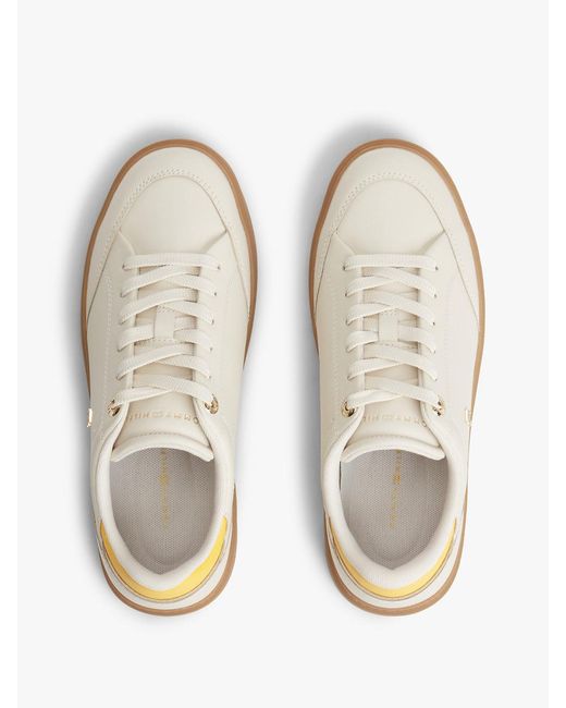 Tommy Hilfiger White Th Monogram Leather Trainers