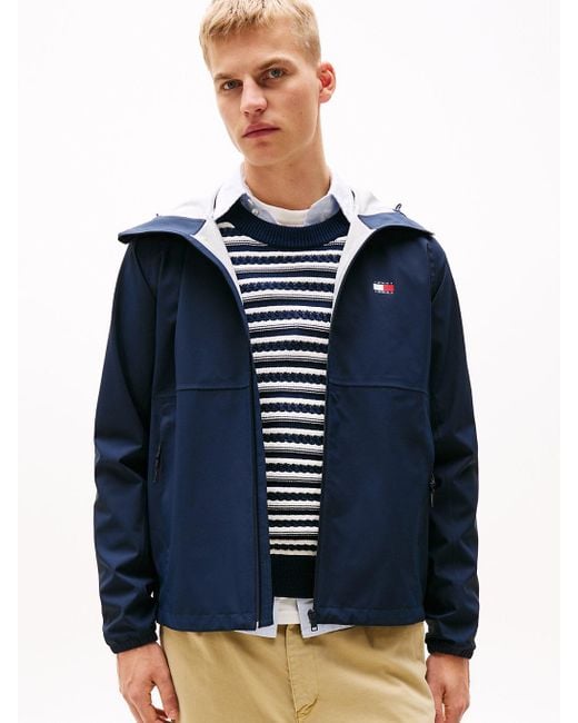 Giacca A Vento Relaxed Fit Con Zip di Tommy Hilfiger in Blue da Uomo