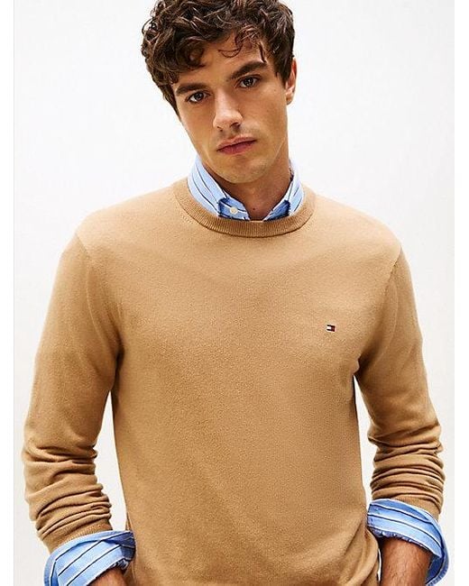 Tommy Hilfiger Trui Met Ronde Hals En Kasjmier in het Blue voor heren