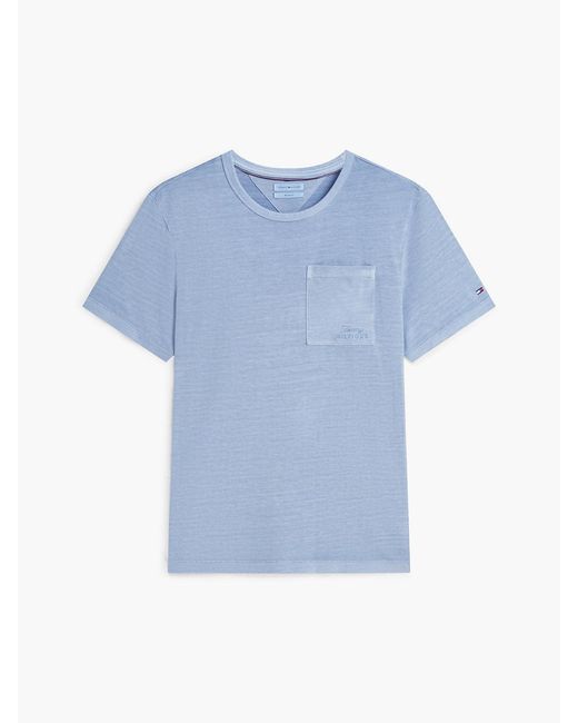 Tommy Hilfiger Blue Patch Pocket Washed T-Shirt for men