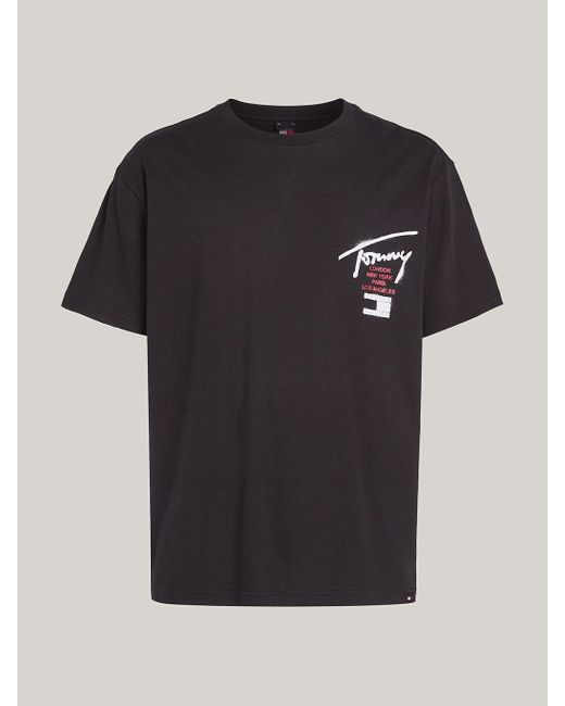 Tommy Hilfiger Black Back Logo Crew Neck T-shirt for men