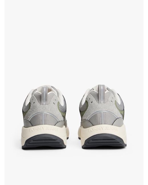Sneakers Con Mix Di Texture E Logo di Tommy Hilfiger in White da Uomo