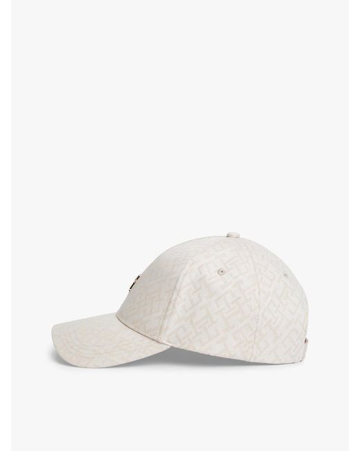 Tommy Hilfiger White Th Monogram Jacquard Baseball Cap