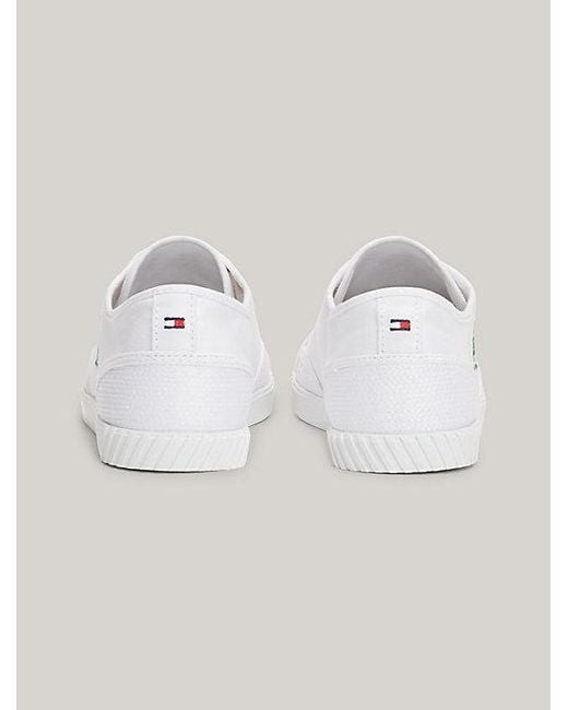 Tommy Hilfiger White TH Comfort Canvas-Sneaker mit TH-Monogramm