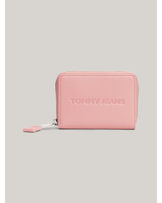 Tommy Hilfiger Pink Essential Logo Small Zip-around Wallet