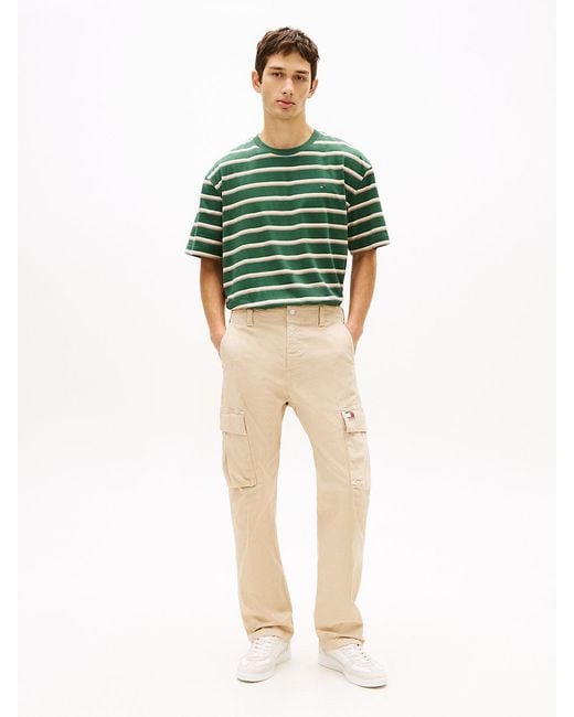 Tommy Hilfiger Green Otis Canvas Straight Cargo Trousers for men