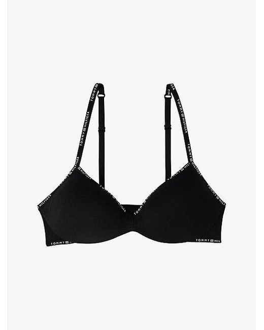 Sujetador Push-Up Sin Aros Con Inscripción Tommy Hilfiger de color Black
