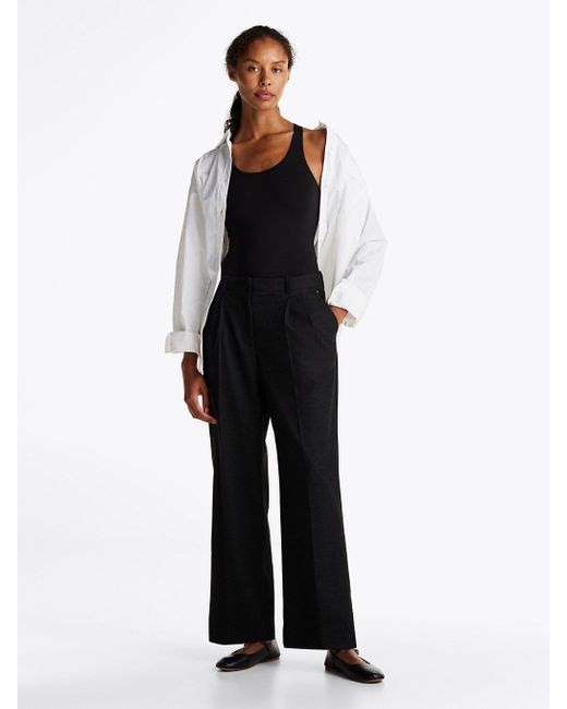 Tommy Hilfiger Black Sleeveless Racerback Bodysuit