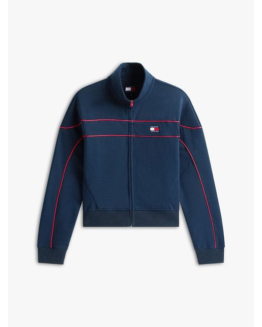 Tommy Hilfiger Blue Tommy Badge Piping Zip-Thru Sweatshirt