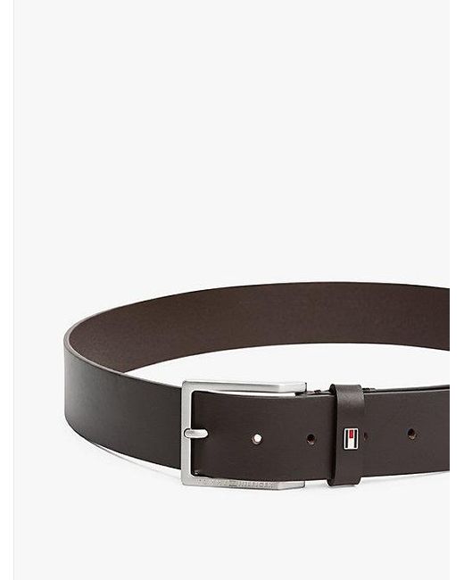 Tommy Hilfiger Leren Riem Met Geëmailleerde Vlag in het Brown voor heren