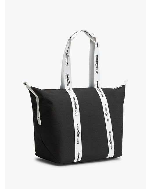 Tommy Hilfiger White Essential Repeat Logo Tote Bag