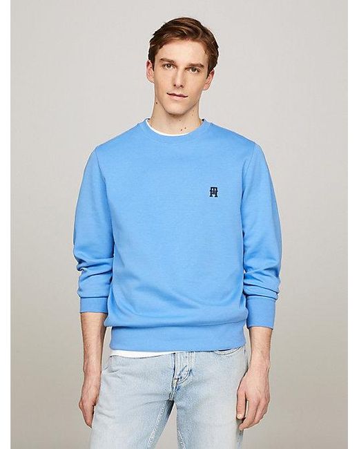 Tommy Hilfiger Th Monogram Sweatshirt Met Ronde Hals in het Blue voor heren