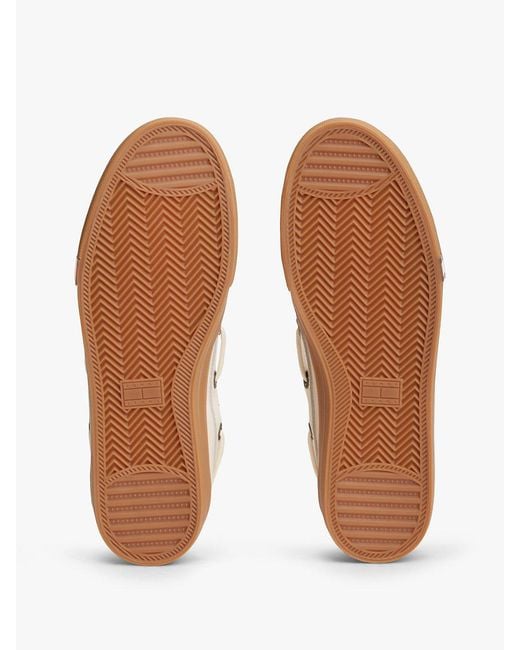 Tommy Hilfiger White Archive Flag Stripe Leather Boat Shoes for men