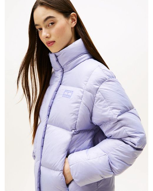 Tommy Hilfiger Blue Shiny Quilted Down Alaska Puffer Jacket