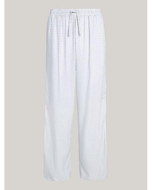 Tommy Hilfiger Jacquard Pyjamabroek Met Ton-sur-ton Logo in het White