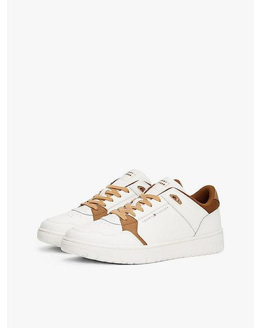 Tommy Hilfiger Basketball-Sneaker Mit Strukturmix Und Leder in Natural für Herren