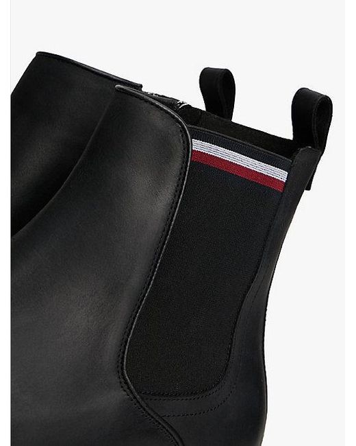 Tommy Hilfiger Chelsea Boot Met Profielzool En Rits in het Black voor heren