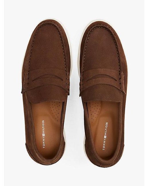 Mocasines De Piel Signature Tommy Hilfiger de hombre de color Brown