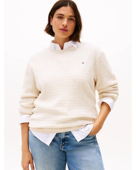Pullover Curve di Tommy Hilfiger in White