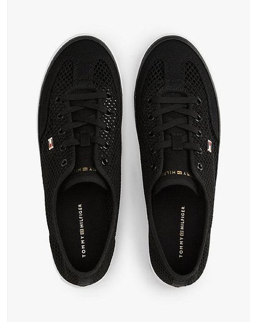 Tommy Hilfiger Sneaker Met Open Mesh En Geëmailleerde Vlag in het White