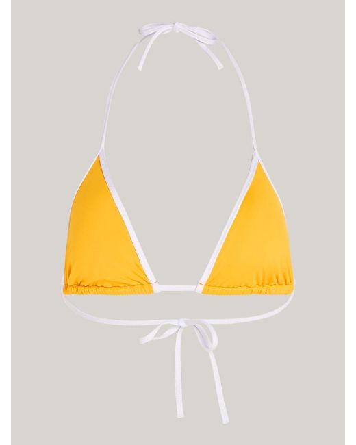Tommy Hilfiger Yellow Halterneck Triangle Bikini Top