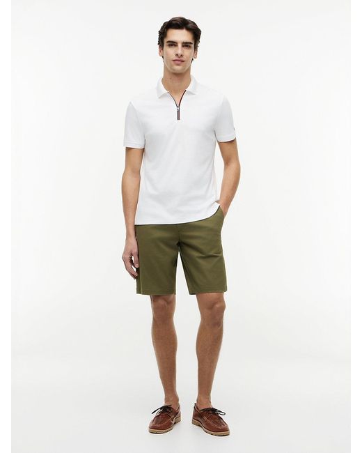Tommy Hilfiger White Regular Fit Fluid Cotton Polo Shirt for men