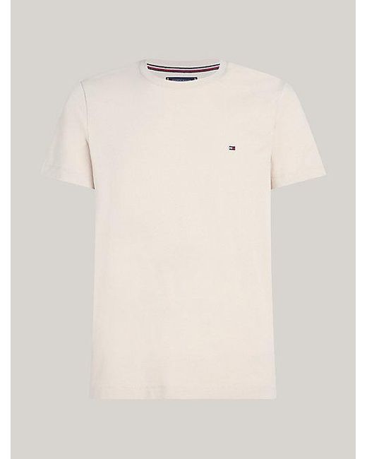 Camiseta de corte extra slim con logo bordado Tommy Hilfiger de hombre de color White