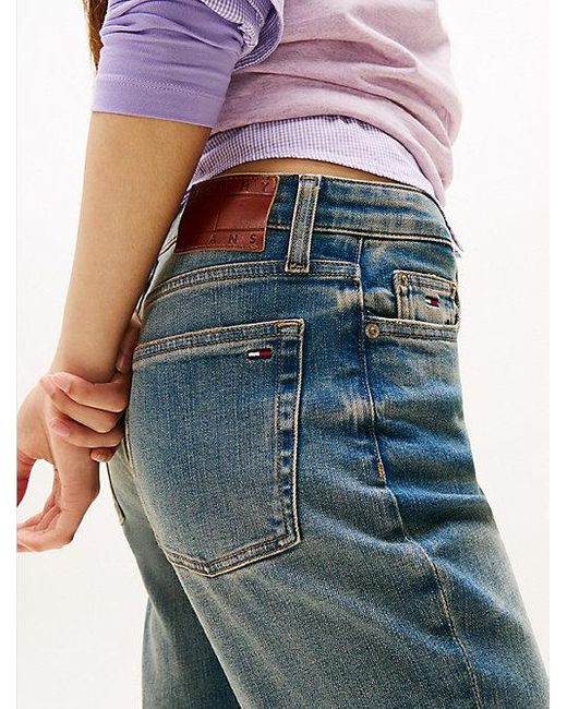 Tommy Hilfiger Medium Rise Bootcut Jeans Met Fading in het Blue