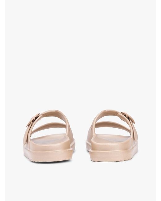 Tommy Hilfiger Natural Double Strap Enamel Flag Slides