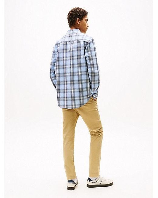 Camisa De Corte Regular Con Diseño De Cuadros Tommy Hilfiger de hombre de color Blue