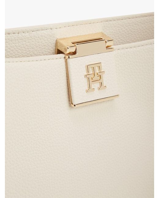 Tommy Hilfiger Natural Th Monogram Pebble Grain Satchel