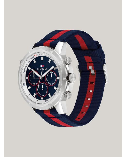 Tommy Hilfiger Blue Stainless Steel Navy Dial Signature Strap Watch for men