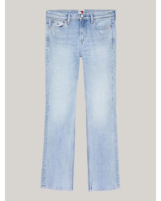 Tommy Hilfiger Blue Maddie Mid Rise Bootcut Distressed Jeans