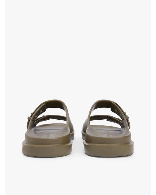 Tommy Hilfiger Green Lightweight Pin Buckle Serrated Pool Slides for men