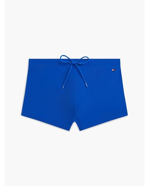 Tommy Hilfiger Blue Essential Flag Embroidery Swim Trunks for men