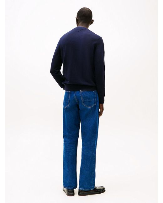 Pull À Col En V Et Drapeau Brodé Tommy Hilfiger pour homme en coloris Blue
